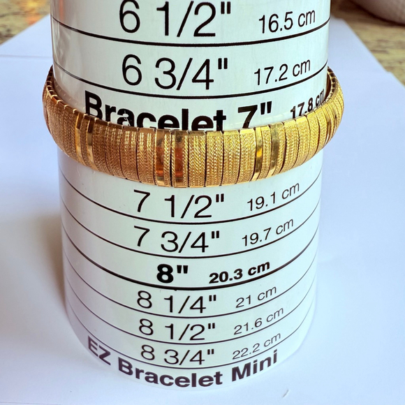 Estate 14K Solid Yellow Gold 10.5mm Rounded Omega Link Bracelet Italy Vintage - Picture 9 of 12